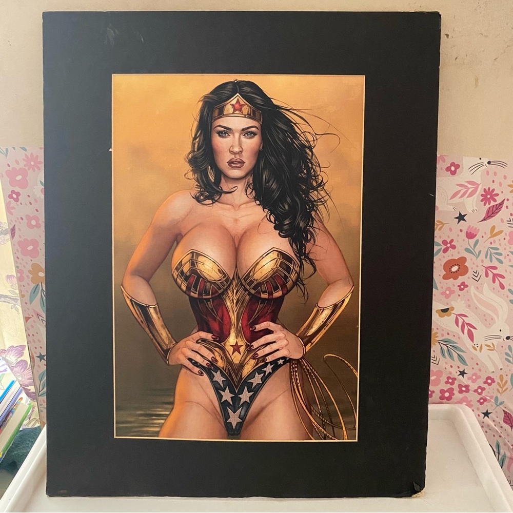 Heroic Warrior Art Poster with Black Frame